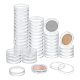 プラスチック製のコイン収納ボックス  フラットラウンド  透明  19.5x4.5mm  内径：16mm&nbsp;CON-WH0099-89-1