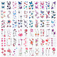 Craspire 2 Set 2 Stil Schmetterling & Blumenmuster temporäre Tattoos Aufkleber DIY-CP0007-22B-1