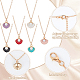 ANATTASOUL 6Pcs 6 Colors Enamel Shell with Plastic Pearl Pendant Necklaces Set for Women NJEW-AN0001-54-3