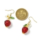 Серьги-подвески из клубничного стекла EJEW-JE06252-3