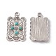 Synthetic Turquoise Pendants PALLOY-D013-08AS-2
