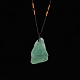 Ожерелья с подвесками из натурального необработанного зеленого флюорита PW-WG79580-02-1