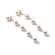 Orecchini pendenti a catena lunga con perle di plastica rotondi STAS-D179-04G-03-1