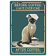 CREATCABIN Cat Tin Sign Coffee Metal Vintage Retro Art Mural Hanging Iron Painting Poster Plaque Funny Animals Family Wall Decorations for Living Room Bedroom Kitchen Cafe Decor 8 x 12 Inch AJEW-WH0157-504-1