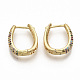 Brass Micro Pave Colorful Cubic Zirconia Hoop Earrings EJEW-S208-062-2