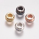 Perles européennes en laiton avec zircone cubique de micro pave ZIRC-E143-18-1