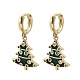 Латунные микро проложить серьги обруча кубического циркония EJEW-Z137-01G-4