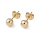 Rack Plating Brass Round Ball Stud Earrings for Women EJEW-F294-08C-G-2