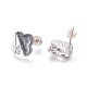 Accessoires de puces d'oreilles en laiton plaqué 18k or véritable KK-L180-117A-2