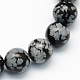 Flocon de neige naturelle perles rondes obsidienne brins X-G-S172-8mm-1
