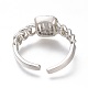 Латунные кольца из манжеты с прозрачным цирконием RJEW-N031-08A-3