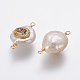 Conectores de eslabones de perlas naturales PEAR-L027-10A-2