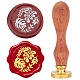 Brass Wax Seal Stamps with Rosewood Handle AJEW-WH0412-0131-1
