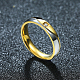 Los anillos de dedo de circonio cúbico de acero de titanio para las mujeres RJEW-BB16361-6G-5