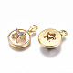 Brass Micro Pave Clear Cubic Zirconia Charms KK-Q277-011-NF-3
