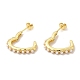 Rack Plating Brass Heart Stud Earrings with Plastic Imitation Pearl Beaded for Women EJEW-G342-17G-1
