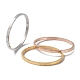 3 pièces 3 couleurs 304 ensemble de bracelets rainurés en acier inoxydable BJEW-F464-02-1