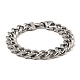 304 Stainless Steel Cuban Link Chain Bracelet NJEW-D050-02A-P-1