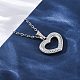 Ожерелья с подвеской в виде полого сердца из нержавеющей стали 304 NJEW-M096-13P-5