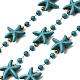 Цепи ручной работы из нержавеющей стали 304 с синтетическим бирюзовым узором в виде морской звезды CHS-L032-05G-02-1
