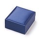 模造puレザー覆われた木製ジュエリーペンダントボックス  長方形  ダークブルー  8.1x7x3.7cm OBOX-F004-12D-2