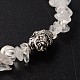 Bracelets de pierres précieuses perles d'étirement de la tête de bouddha 3d BJEW-JB01805-04-4