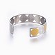 304 Stainless Steel Cuff Bangles X-BJEW-H578-03GP-3