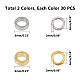 Unicraftale 60pcs 2 couleurs 6mm perles d'espacement rondes plates 304 perles en vrac en acier inoxydable perles d'espacement petit trou perles de couleur en acier inoxydable doré trouver pour la fabrication de bijoux bricolage STAS-UN0005-46-2