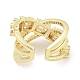 Открытые кольца манжеты из латуни с микропаве и кубическим цирконием RJEW-I103-019G-3