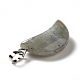天然石ラブラドライトペンダント  ムーンチャーム  プラチナトーンの真鍮パーツ  25~25.5x12x5.5mm  穴：6x2.5mm G-Z022-05C-3