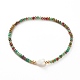 Bracelets extensibles en perles de verre rondelles à facettes BJEW-JB05793-03-1