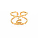 Placage ionique (ip) 304 anneau de manchette large serpent en acier inoxydable pour femme RJEW-S405-239G-1