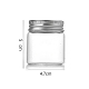 コラムガラススクリュートップビーズ貯蔵チューブ  アルミニウム製の口が付いた透明なガラス瓶  銀  4.7x5cm  容量：50ml（1.69fl.oz） CON-WH0086-094A-01-1