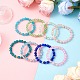 8 шт. 8-цветные растягивающиеся браслеты из стеклянных бусин с эффектом кракле BJEW-MZ00204-1