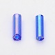 透明色の虹ガラスラッパビーズ  ABカラー  ブルー  6x1.8mm  穴：0.6mm TSDB6MM168-2