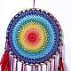Native Style Iron Ring Woven Net/Web with Feather Wall Hanging Decoration HJEW-A001-09-2