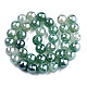 Galvanisieren natürliche Achat Perlen Stränge G-T131-55-18-2
