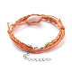 Waxed Cotton Cord Bracelets Sets BJEW-JB05139-01-4
