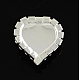 Brillant coeur flatback laiton abs plastique imitation cabochons de perles RB-S020-09-2