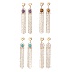 4 Pair 4 Style Natural & Synthetic Mixed Gemstone Beaded Dangle Chandelier Earrings EJEW-TA00211-1