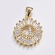 Long-Lasting Plated & Rack Plating Brass Micro Pave Cubic Zirconia Letter Pendants ZIRC-A007-03J-G-1