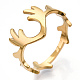 Ионное покрытие (ip) 304 нержавеющая сталь оленьего рога регулируемое кольцо для женщин RJEW-T027-06G-1