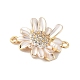 Подвески-коннекторы из цветочной латуни с микропаве из прозрачного кубического циркония KK-M326-06-G02-2