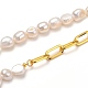 Set di braccialetti e collane di perle keshi con perle barocche naturali SJEW-JS01105-9
