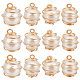 Beebeecraft 14Pcs Natural Cultured Freshwater Pearl Round Charms FIND-BBC0001-51-1