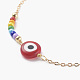 Bracelets de perles au chalumeau mauvais œil BJEW-JB06159-01-2