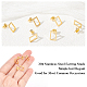 BENECREAT 24 Pairs Geometric 304 Stainless Steel Stud Earrings Rectangle Golden Earring Studs for Earring Making EJEW-BC0001-09-3