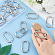 SUNNYCLUE 1 Box 24Pcs Trigger Spring O Rings O Ring Clips 44x25mm Rounded Rectangle Purse Ring Clip Clasps Spring Key Ring Carabiner Clips Keyring Snap Hooks Buckles for Jewelry Clasps DIY Crafts PALLOY-SC0004-22-3