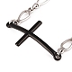 304 Stainless Steel Cross Link Bracelet with Teardrop chains for Men Women STAS-E160-27EBP-2