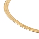 304 ステンレス鋼ヘリンボーン チェーン ブレスレット男性女性  ゴールドカラー  ワイド：2.5mm  6-1/2インチ（16.5cm） BJEW-D450-01G-03-2